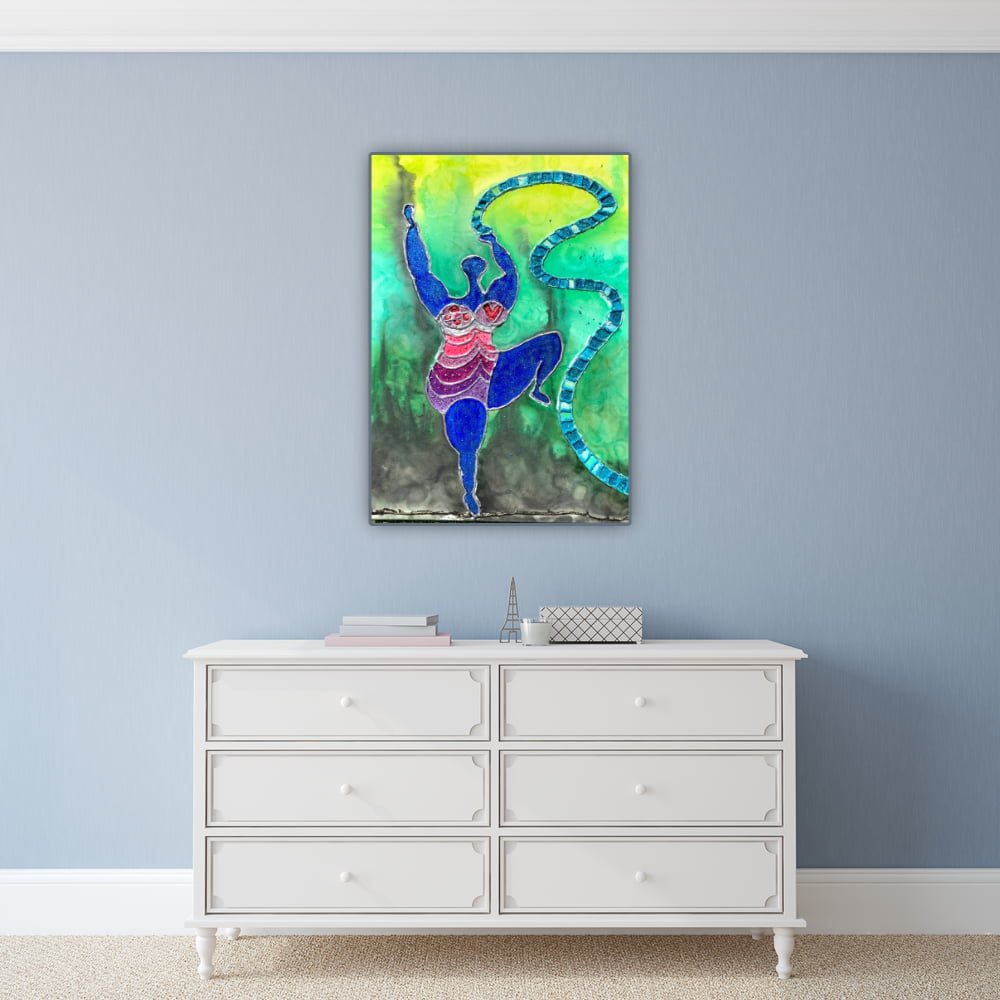 Dancer With-Turquoise-Ribbon-Decoration