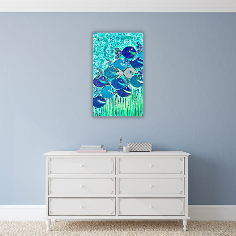 Happy Fishes-Tuerkis-Decoration